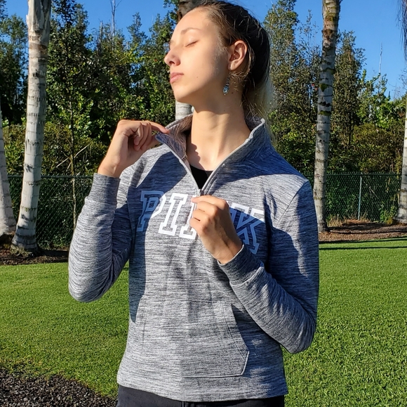 PINK Victoria's Secret half zip pullover sweater S - Picture 8 of 12